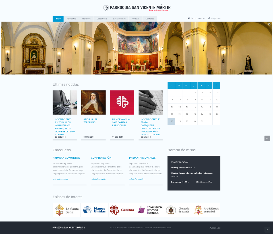 Web Parroquia San Vicente Mártir de Paracuellos de Jarama